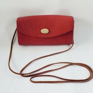 Ted Gilmer Empire. MI Genuine Wood/Leather Red Bag Crossbody